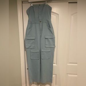 Strapless Jeans Denim Jumpsuit